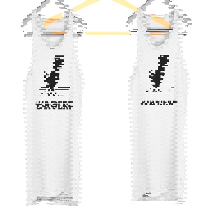 You Are Offline T-Rex 恐竜のラン ピクセルアート 恐竜ゲーム タンクトップ