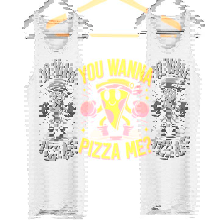 You Wanna Pizza Me 面白い ファイター ピザ愛好家 ファーストフード しゃれ 長袖tシャツ タンクトップ