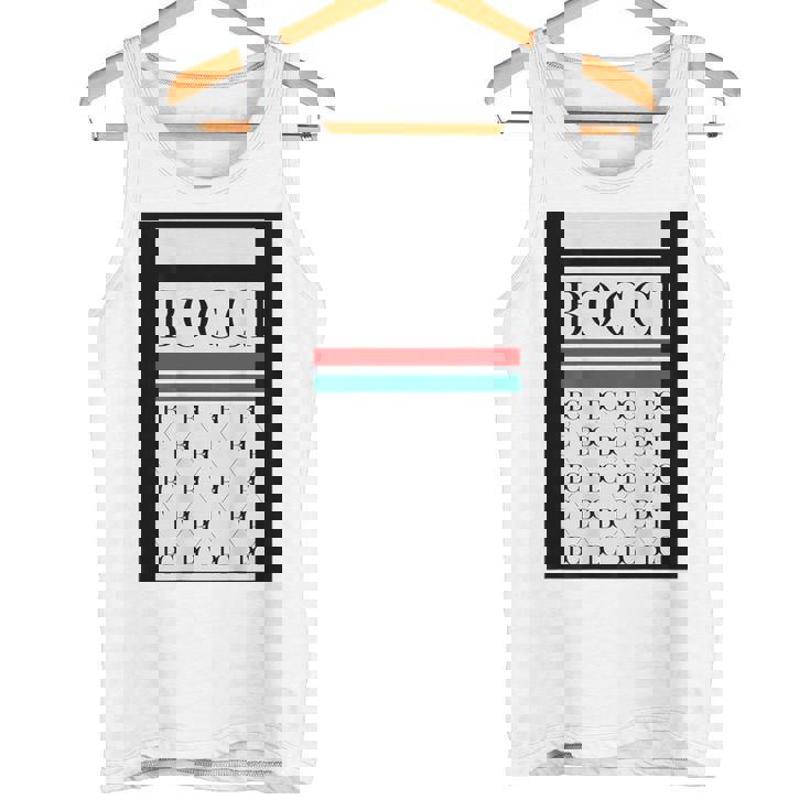 【バックプリント・背中側】Bocci ぼっち ロゴ 総柄 イタリア国旗風【変なtシャツ】陰キャ ブランド パロディ 面白 タンクトップ