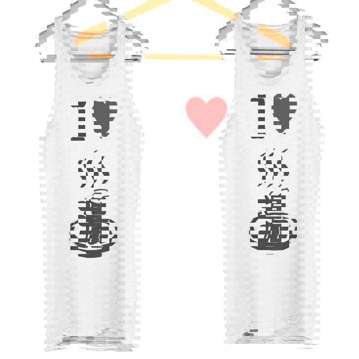 【バックプリント・背中側】アイラブ・湯 イラスト【温泉】お風呂 マーク 銭湯 記号 ハート 面白い タンクトップ