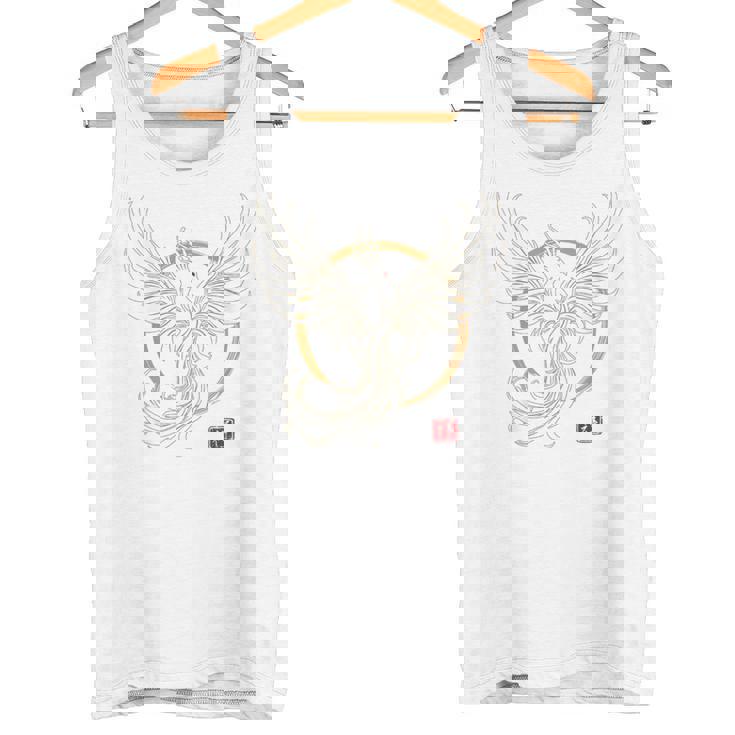 【背中側デザイン】日本文化 鳳凰デザイン 幸運を願うお守り タンクトップ