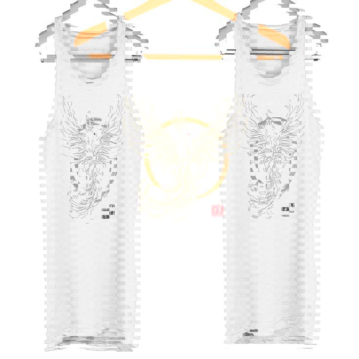 【背中側デザイン】日本文化 鳳凰デザイン 幸運を願うお守り 長袖tシャツ タンクトップ