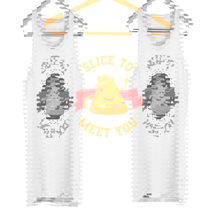 あなたに会うためにチーズクラストとスライス用のスライスが入ったピザ。 長袖tシャツ タンクトップ