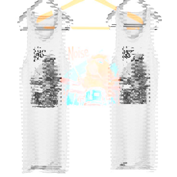 おかしなカピバラがドラムを奏でる タンクトップ