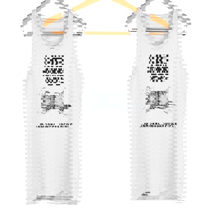 おかしな怠惰な猫 私は朝の人と朝と人が嫌いです タンクトップ