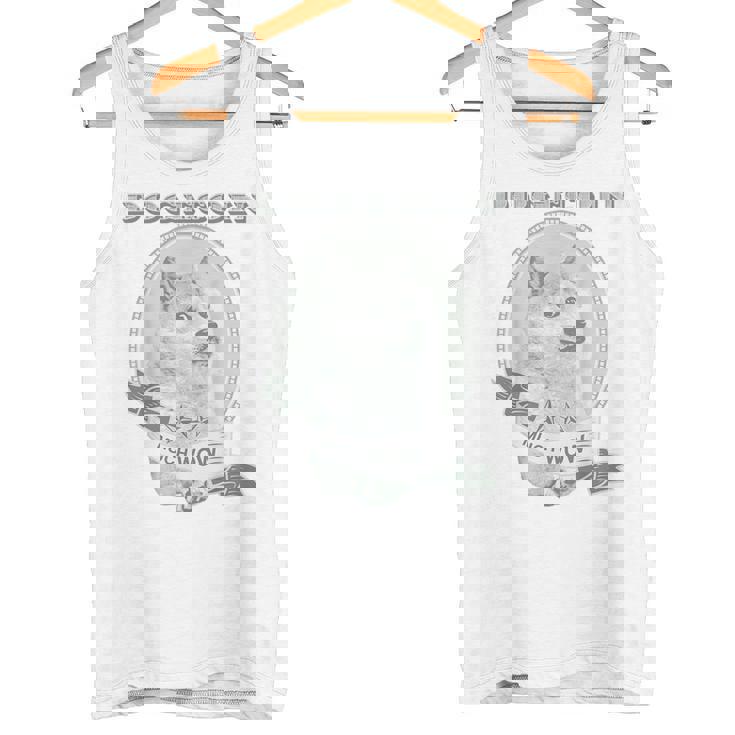 おもしろいいいいどこん 柴犬犬 ドル札 暗号のお金 タンクトップ