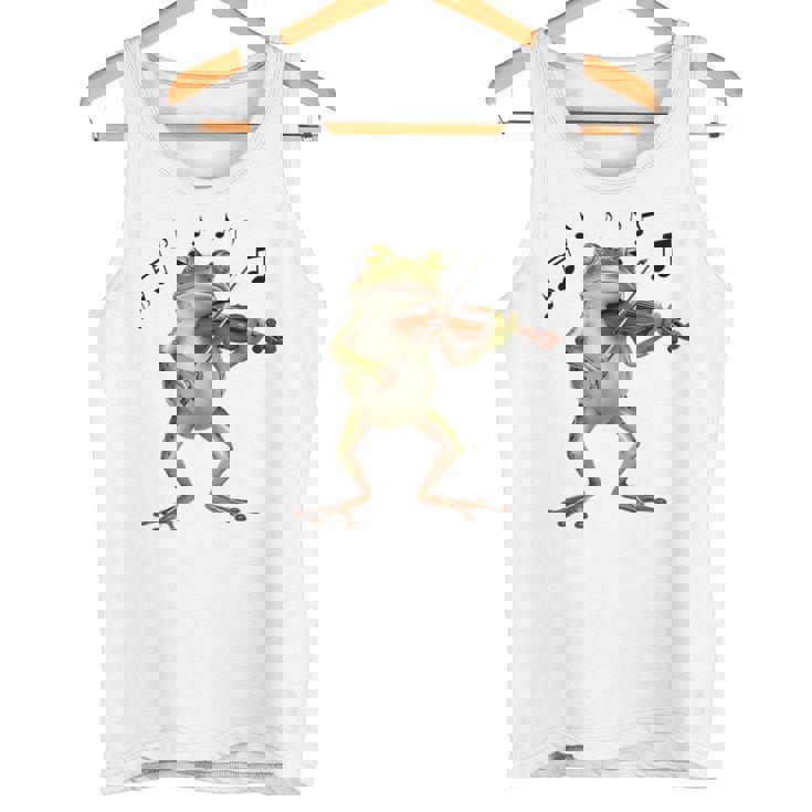 おもしろミュージシャン バイオリニスト かわいいカエル 演奏 バイオリン タンクトップ