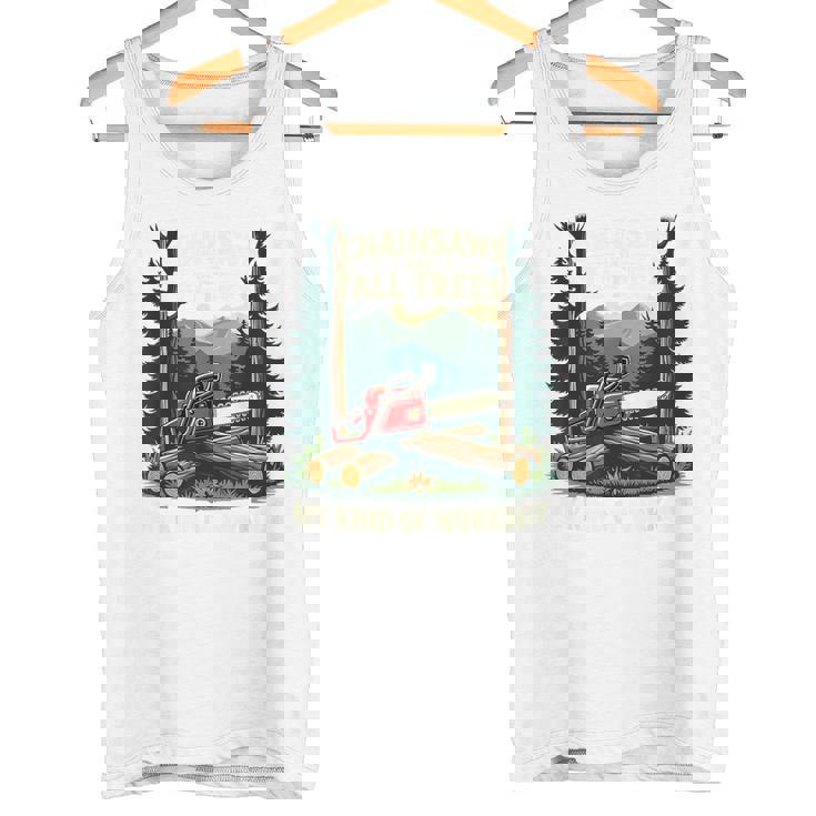 おもしろ林業チェーンソー 背の高い木 ワークアウト ロギング 生活 タンクトップ