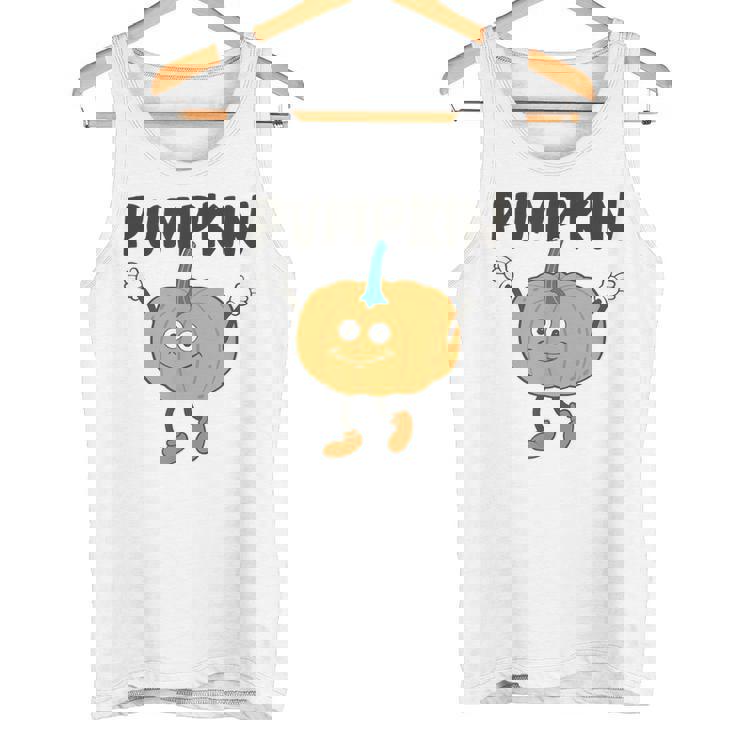 かぼちゃ Pumpkin キャラクター 顔 イラスト かわいい おもしろ シンプル ゆるい 野菜 ゆるキャラ タンクトップ