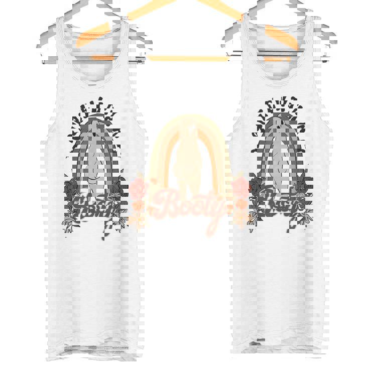 かわいいお尻 面白い ハロウィン ゴースト レトロ ヴィンテージ スタイル タンクトップ