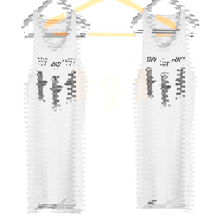 かわいいジャンピング ハッピーキャット ミーム トレンド ファニー タンクトップ