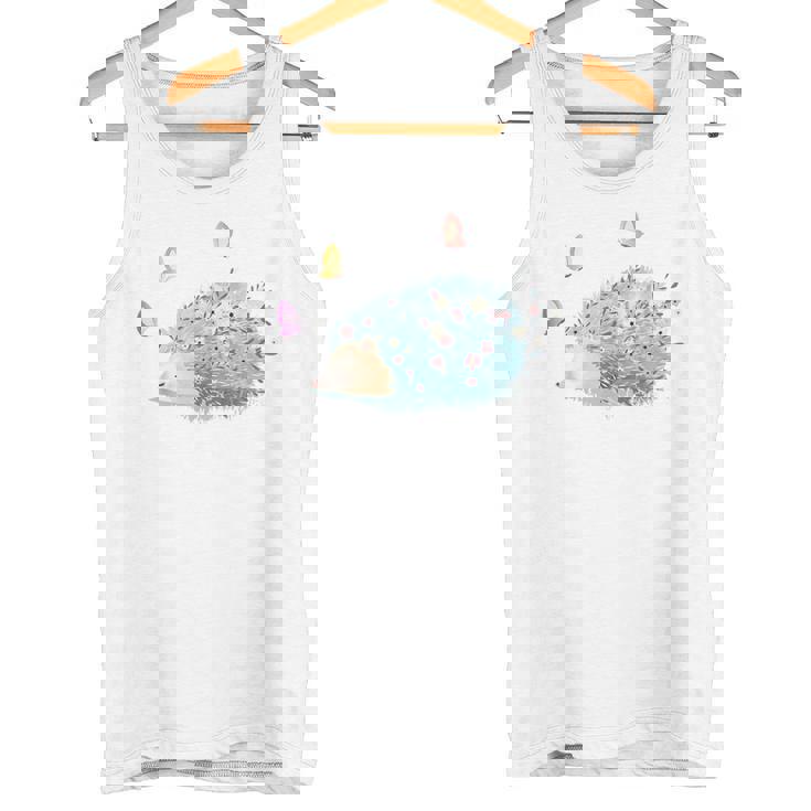 かわいいハリネズミ蝶 ティーンエイジガールギフト タンクトップ