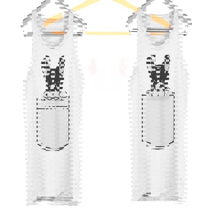 かわいいフレンチブルドッグポケット：いじめっ子の飼い犬とフレンチブルドッグの恋人 タンクトップ