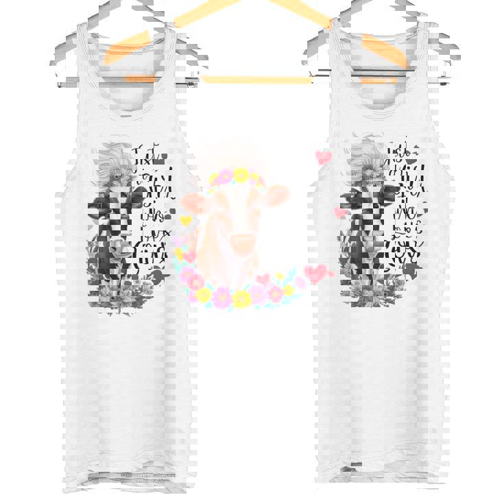 かわいい牛 ただの牛を愛する少女 長袖tシャツ タンクトップ