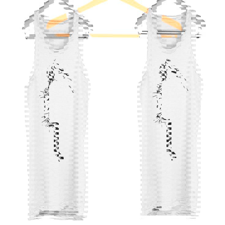 かわいい猫のシルエット タンクトップ