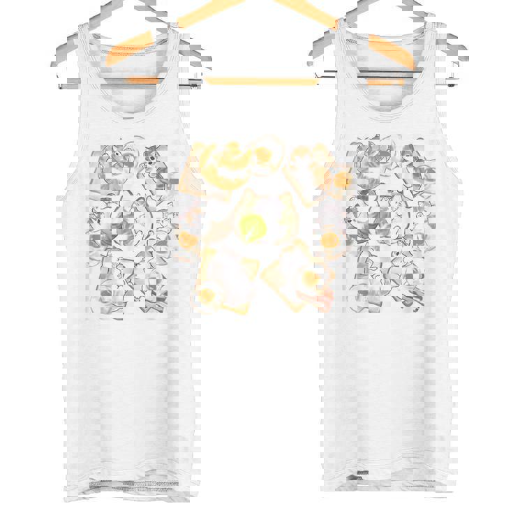 かわいい猫のパンおかしな猫と卵好き。 タンクトップ