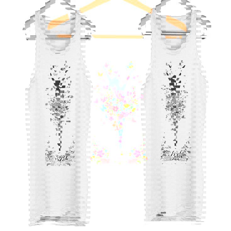 かわいい花柄バレリーナ 春の花 バレエダンサー タンクトップ