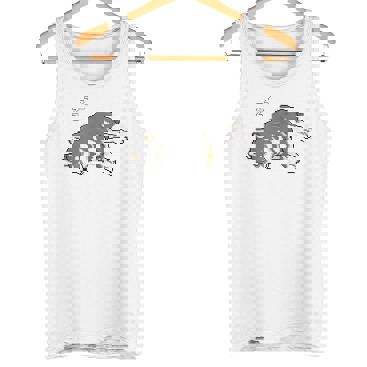 すやすや眠る黒柴 柴犬のドット絵 タンクトップ