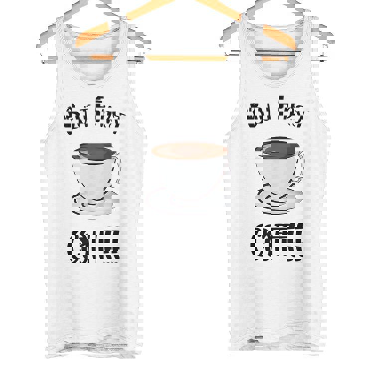 でもファーストコーヒーおもしろいコーヒー好きかわいい タンクトップ