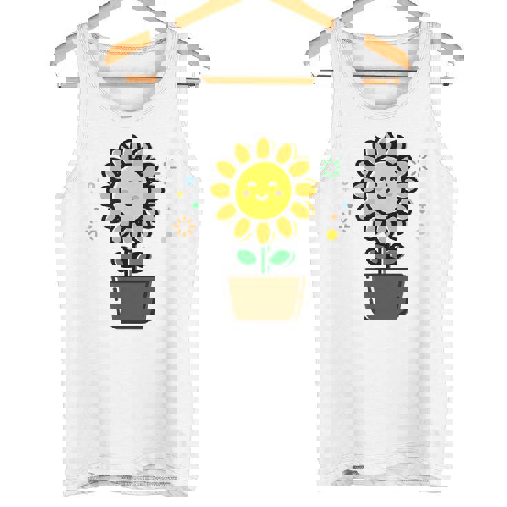 ひまわり 花 ポット シンプル クリップアート タンクトップ