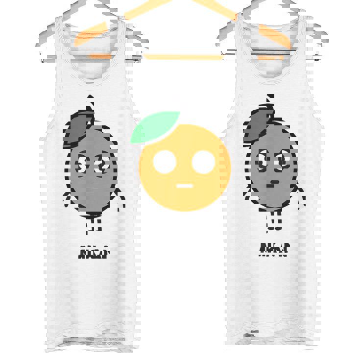 みかん Mikan 顔 イラスト かわいい おもしろ 面白い 簡単 シンプル ゆるい 果物 タンクトップ