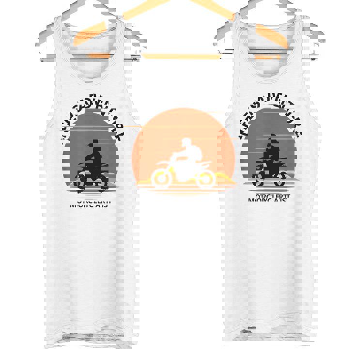 アドベンチャー バイク おもしろ ツーリング 人生は冒険だ オフロードバイクバイク イラスト タンクトップ