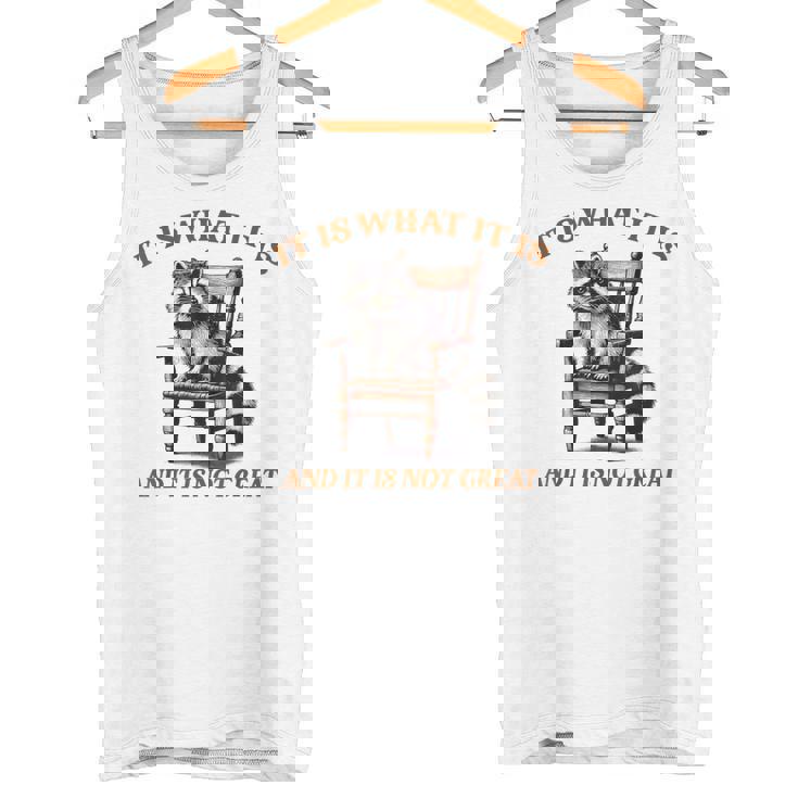 アライグマのミーム It's What It's And It Is Not Greatarcastic タンクトップ