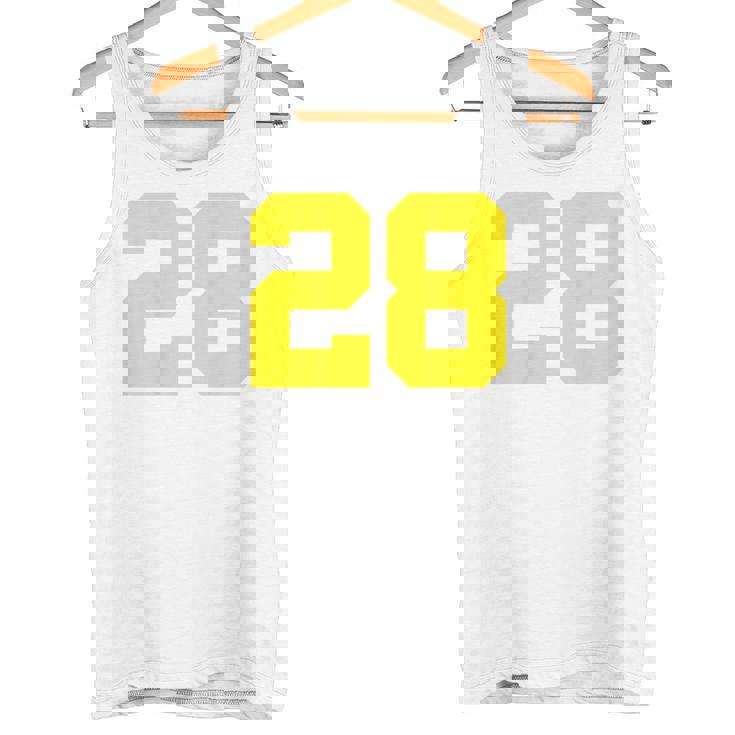 イエローナンバー28 背面 スポーツチーム ジャージ番号 タンクトップ