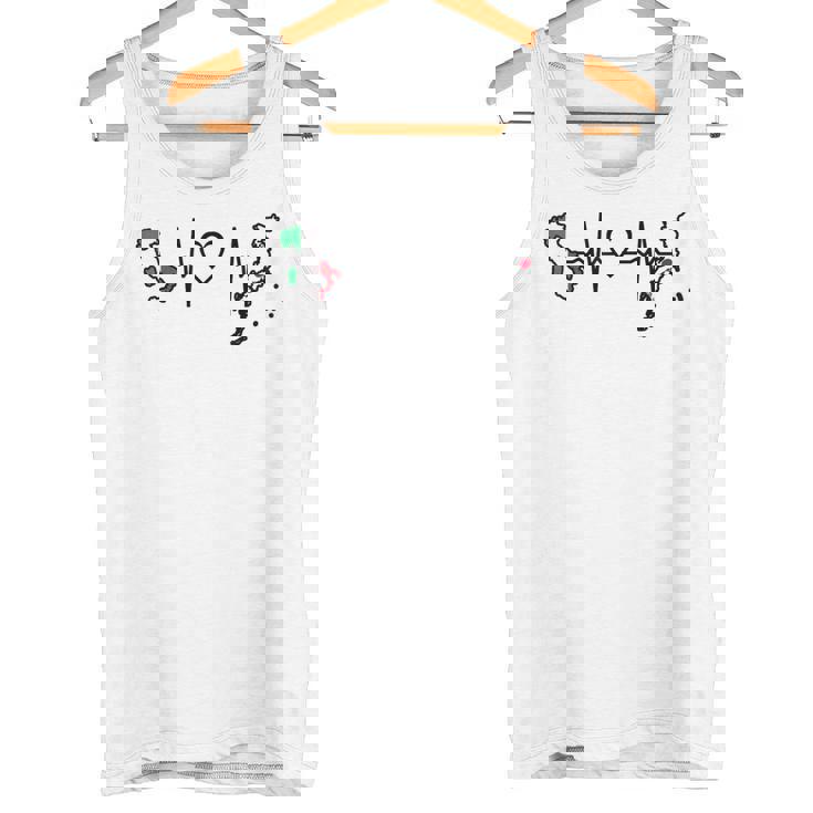 イタリアの日本の国旗 日本 イタリア ハートビート タンクトップ