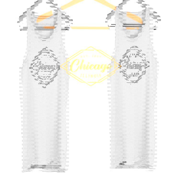 イリノイ州シカゴ-イリノイ州シカゴスタイル 長袖tシャツ タンクトップ