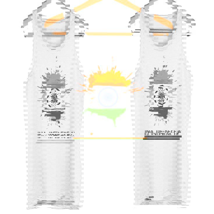 インド独立記念日 1947年8月15日 インド国旗 愛国心 タンクトップ