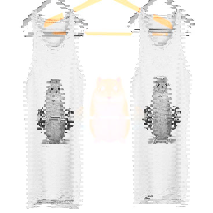 ウェイトリフティング 筋トレ バーベル やる気がないなら家に帰れ ジャンガリアンハムスター タンクトップ