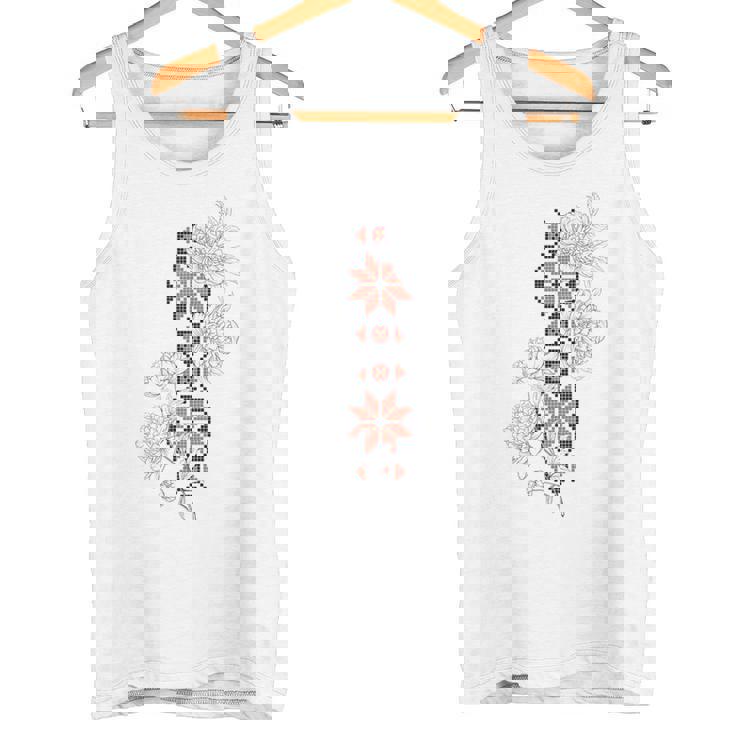 ウクライナ刺繍タトゥーローズ ウクライナの自由 タンクトップ