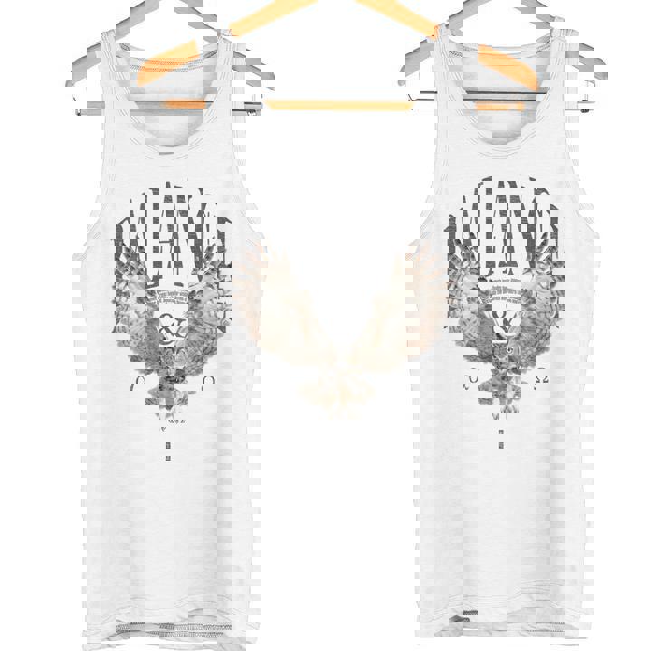 エレガントな夜フクロウ野生動物フクロウ鳥バックプリント フクロウ タンクトップ