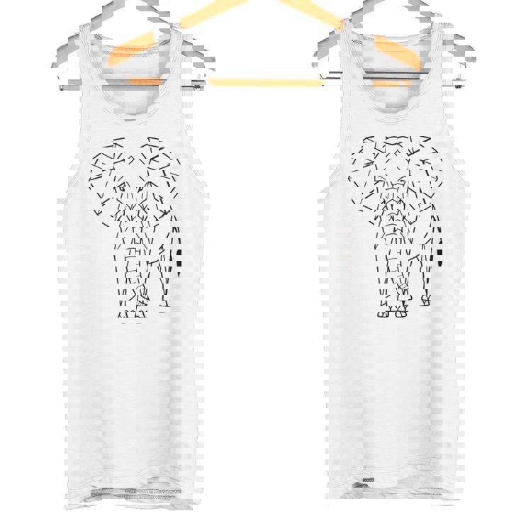エレファントtシャツ、幾何学象クッション象 タンクトップ