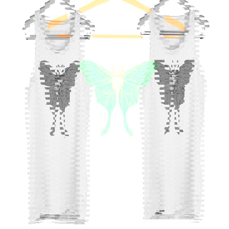 オオミズアオ ルナモス 薄い 緑色 黄緑色 蛾 Luna Moth レトロ 虫 昆虫 イラスト かっこいい おしゃれ タンクトップ