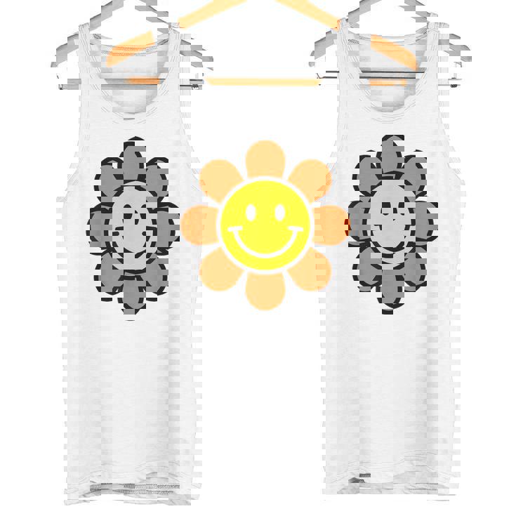 オレンジ イエロー ハッピー スマイル スマイル フェイス デイジー フラワーガール タンクトップ