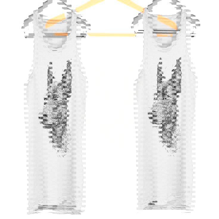 オーストラリアンケルピー 犬 モチーフ ペット アートワーク オーストラリアンケルピー タンクトップ