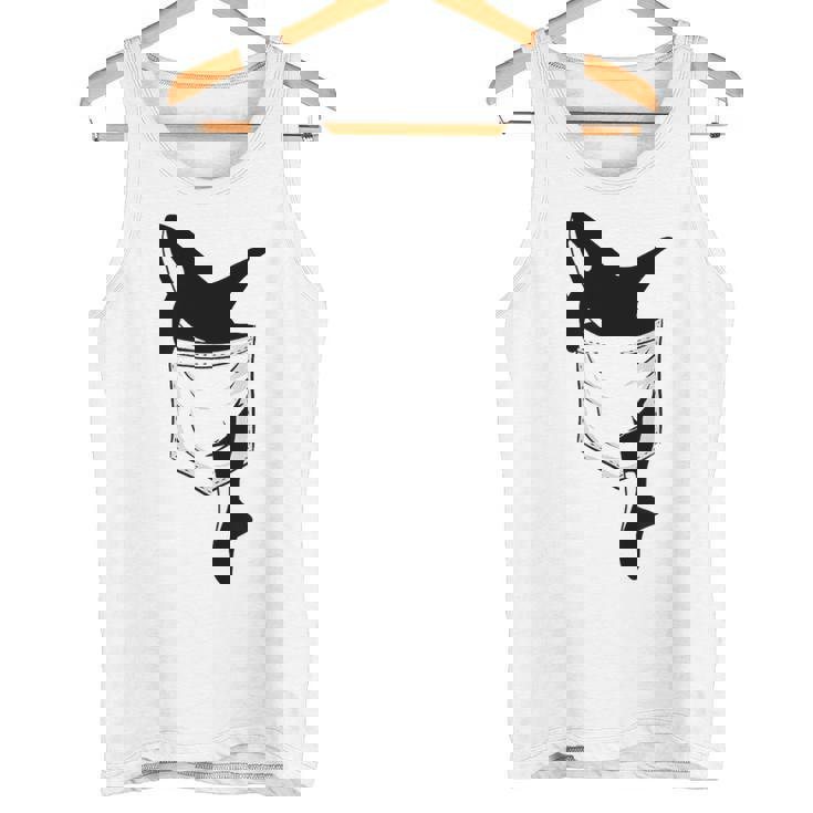 カジュアルなシャチ 面白いオルカをポケットに タンクトップ