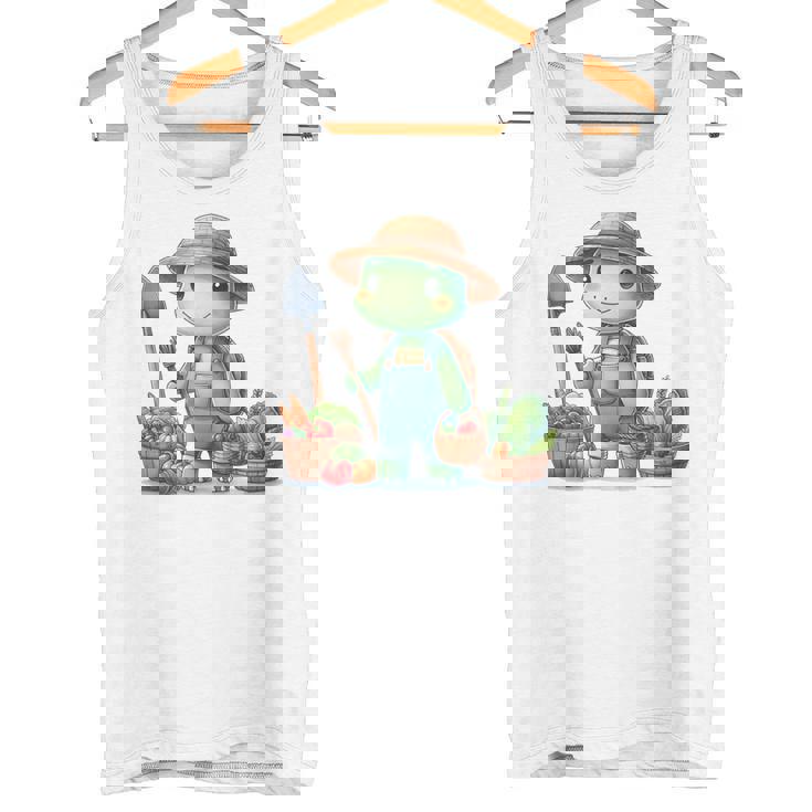 カメは農夫、かわいいデザイン。 タンクトップ