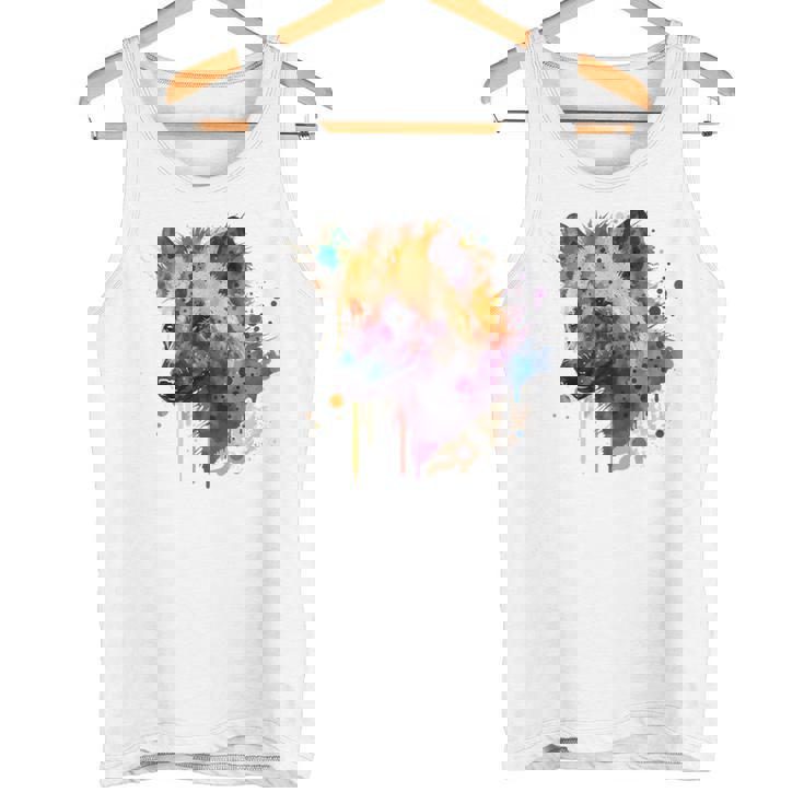 カラフルなハイエナプレデター 水彩画携帯電話ケース タンクトップ