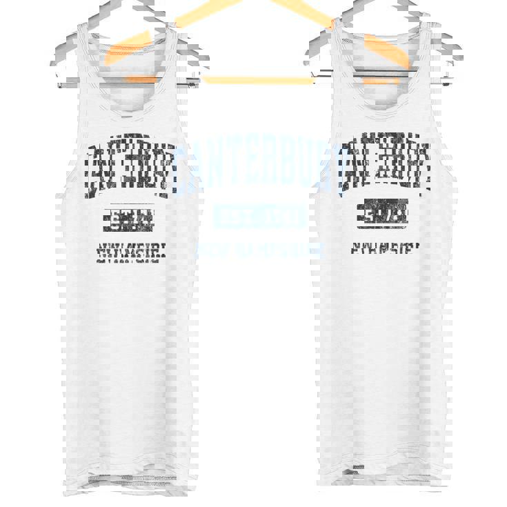 カンタベリー ニューハンプシャー州 ニューハンプシャービンテージアスレチックスポーツデザイン タンクトップ