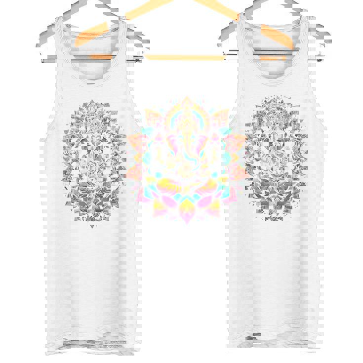 ガネーシャシンボル ヨガ ヒンドゥー教 象 神 ガネーシャ プージャ 長袖tシャツ タンクトップ