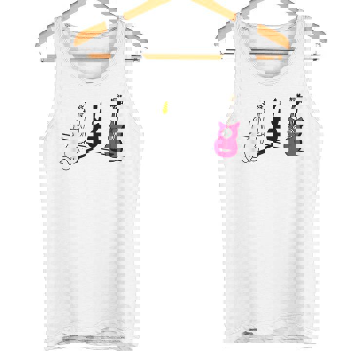 ギターの影を作る猫デザイン タンクトップ