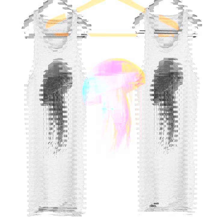 クラゲ 幾何学模様 動物 抽象 カラフル アート クラゲ タンクトップ