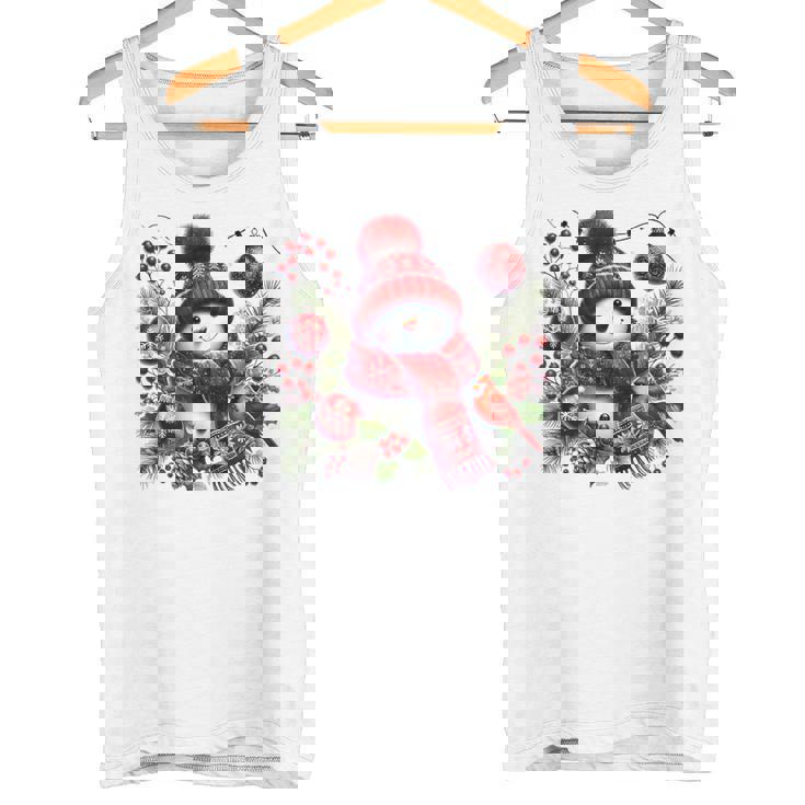 クリスマスの雪だるま タンクトップ