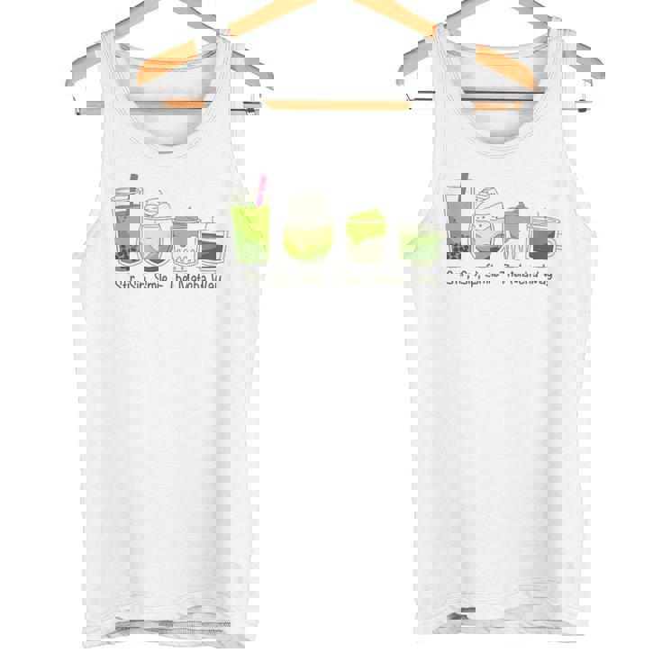 クリーミーダルゴナ抹茶ボバティー、スマイル、抹茶の方法 タンクトップ