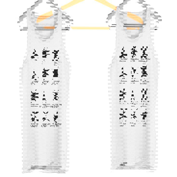 クールなタイプの忍者スターと手裏剣格闘技tシャツ タンクトップ