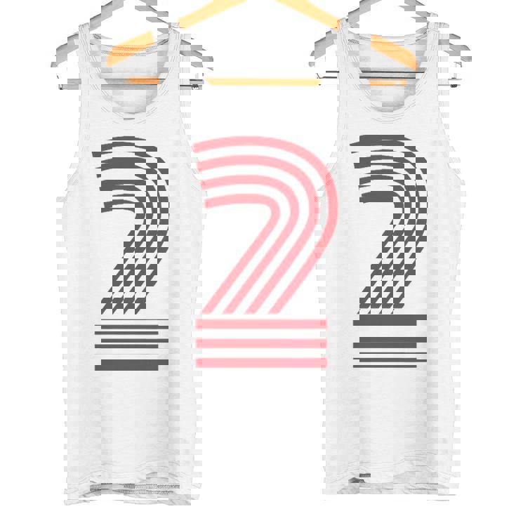 クールなレトロなレタリングジャージ、背番号2 Two Dos タンクトップ