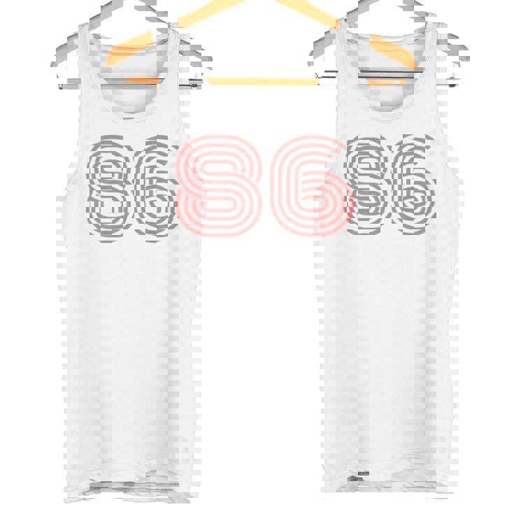 クールなレトロなレタリングジャージ、背番号86 1986 タンクトップ